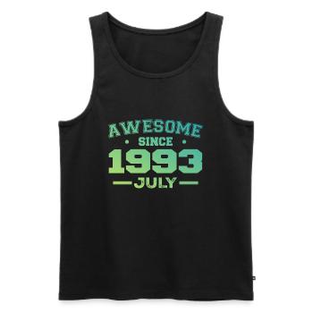 Juli 1993 Geburtstagsfeier Juli 1993 Retro - Männer Premium Bio Tank Top - Schwarz - Vorne - Michal (187cm)