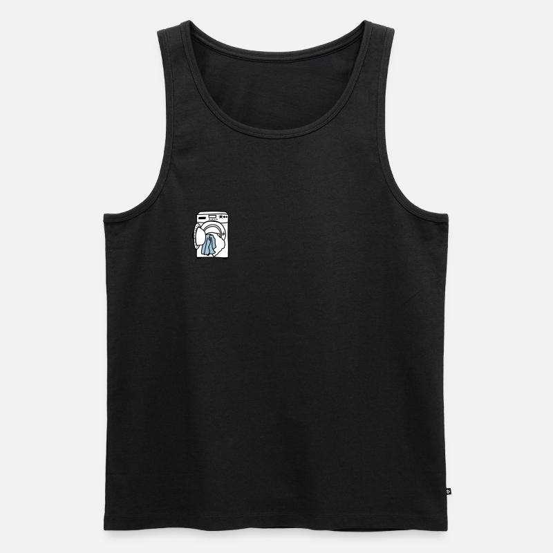 Waschmaschine - Männer Premium Bio Tank Top - Schwarz