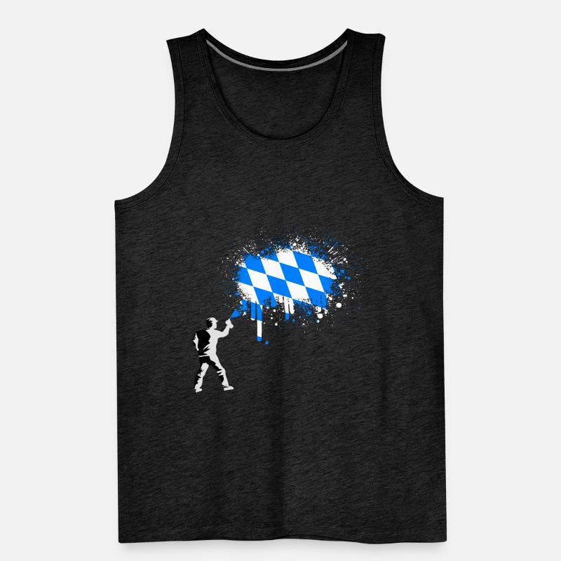 Drapeau bavarois Graffiti Éclaboussures de couleur Débardeur bio Premium Homme