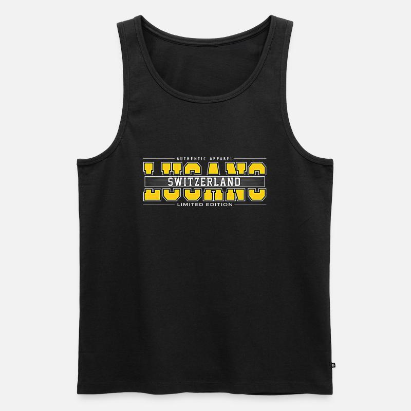 Lugano - Männer Premium Bio Tank Top - Schwarz