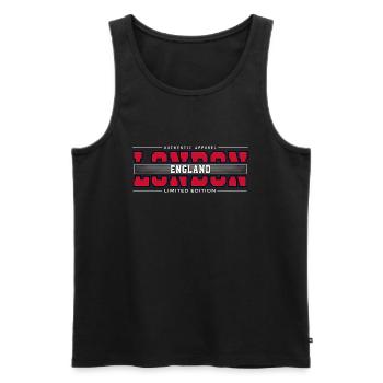 London - Men's Premium Organic Tank Top - black - Front - Michal (187cm)