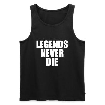 Legends never die - Débardeur bio Premium Homme - noir - Devant - AI Model Male 178 light (178cm)