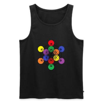 Metatrons Würfel 1 - Männer Premium Bio Tank Top - Schwarz - Vorne - AI Model Male 178 light (178cm)