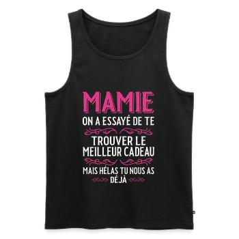 Mamie Fête Des Mères Cadeau Anniversaire Mamie - Débardeur bio Premium Homme - noir - Devant - Michal (187cm)