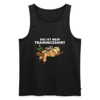 Trainingsshirt Faultier - Männer Premium Bio Tank Top - Schwarz - Vorne - Michal (187cm)