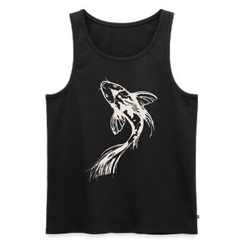 Koi Illustration - Männer Premium Bio Tank Top - Schwarz - Vorne - Michal (187cm)