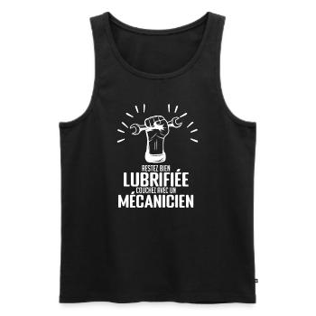 Mécanique Machines Réparation Véhicule Restez bien - Débardeur bio Premium Homme - noir - Devant - Michal (187cm)