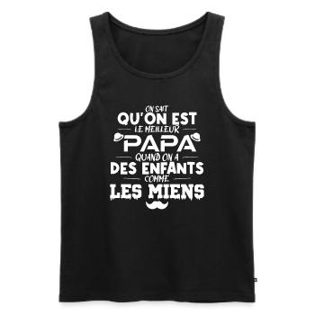 On sait qu'on est le Meilleur Papa quand on a des - Débardeur bio Premium Homme - noir - Devant - Michal (187cm)