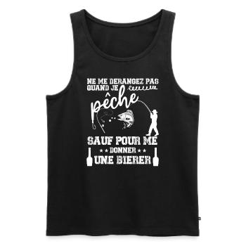 NE ME DÉRANGEZ PAS QUAND JE PÊCHE - Débardeur bio Premium Homme - noir - Devant - Michal (187cm)
