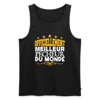 Pêcheur meilleur de tous les temps - Débardeur bio Premium Homme - noir - Devant - Michal (187cm)