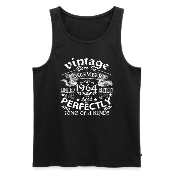 December 1964 | birthday 1964 Vintage December - Men's Premium Organic Tank Top - black - Front - Michal (187cm)