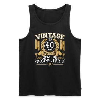Vintage 40 ans - cadeau d'anniversaire 40 ans - Débardeur bio Premium Homme - noir - Devant - Michal (187cm)