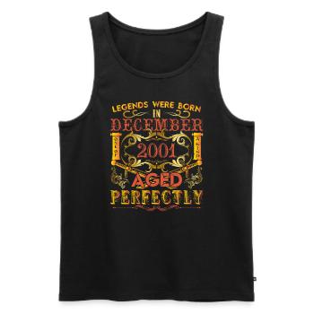 Dezember 2001 - Geburtstag 2001 wurden Legenden geboren. - Männer Premium Bio Tank Top - Schwarz - Vorne - Michal (187cm)
