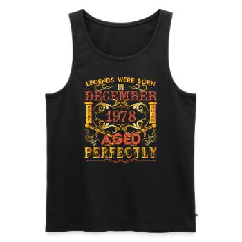 December 1978 - birthday 1978 legends were born. - Men's Premium Organic Tank Top - black - Front - AI Model Male 178 light (178cm)