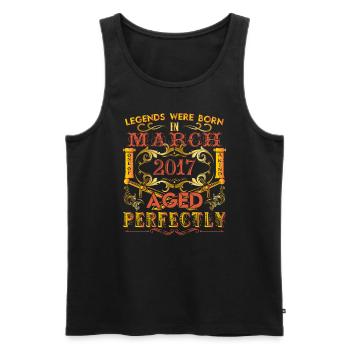 March 2017 - birthday 2017 legends were born. - Men's Premium Organic Tank Top - black - Front - AI Model Male 178 light (178cm)