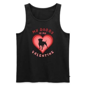 Mein Hund ist mein Valentinstag - Männer Premium Bio Tank Top - Schwarz - Vorne - AI Model Male 178 light (178cm)