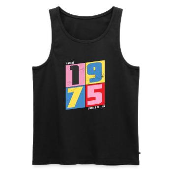 1975 vintage - Men's Premium Organic Tank Top - black - Front - Michal (187cm)