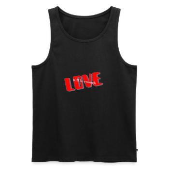 love will be enough - Men's Premium Organic Tank Top - black - Front - Michal (187cm)