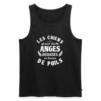Les chiens des anges déguisés en boules de poils - Débardeur bio Premium Homme - noir - Devant - Michal (187cm)