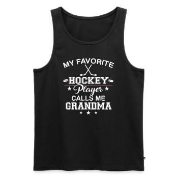 Lieblingsgeschenk des Eishockeyspielers für die Oma - Männer Premium Bio Tank Top - Schwarz - Vorne - Michal (187cm)