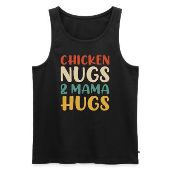 Chicken Nuggets und Mama umarmt Kleinkind-Nuggets Feinschmecker - Männer Premium Bio Tank Top - Schwarz - Vorne - Michal (187cm)