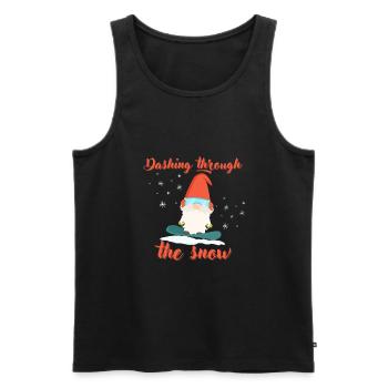 Snowboard Hiver Fun Gnome Snowboarder Cadeau - Débardeur bio Premium Homme - noir - Devant - AI Model Male 178 light (178cm)