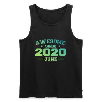 Juin 2020 Anniversaire Année 2020 Juin Cadeau 2020 - Débardeur bio Premium Homme - noir - Devant - Michal (187cm)
