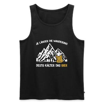 Je länger die Wanderung desto kälter das Bier - Männer Premium Bio Tank Top - Schwarz - Vorne - Michal (187cm)