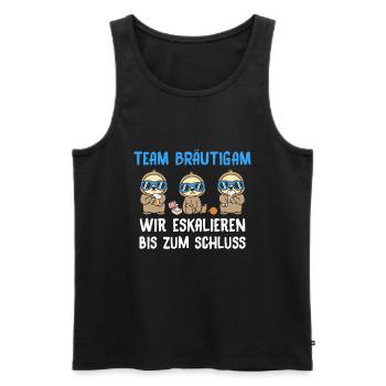Team Bräutigam Wir Eskalieren Bis Zum Schluss - Männer Premium Bio Tank Top - Schwarz - Vorne - AI Model Male 178 light (178cm)