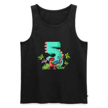 5 Jahre Geburtstag Dinosaurier Dino Ich bin 5 - Männer Premium Bio Tank Top - Schwarz - Vorne - AI Model Male 178 light (178cm)