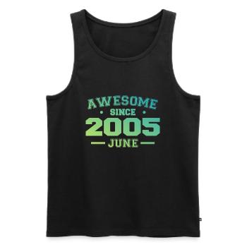 June 2005 Birthday Year 2005 June Gift 2005 - Men's Premium Organic Tank Top - black - Front - Michal (187cm)