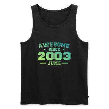 Juni 2003 Geburtstag Jahr 2003 Juni Geschenk 2003 - Männer Premium Bio Tank Top - Schwarz - Vorne - AI Model Male 178 light (178cm)