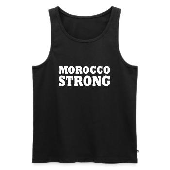 Morocco strong - Débardeur bio Premium Homme - noir - Devant - AI Model Male 178 light (178cm)