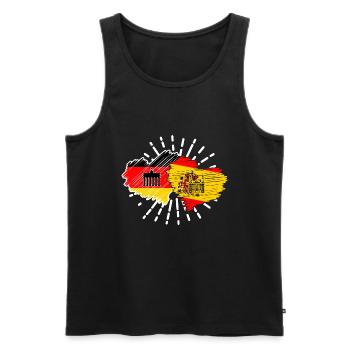 Deutschland Spanien Herzen Fußball Mallorca - Männer Premium Bio Tank Top - Schwarz - Vorne - Michal (187cm)