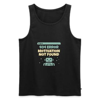 Motivation Not Found - Männer Premium Bio Tank Top - Schwarz - Vorne - AI Model Male 178 light (178cm)