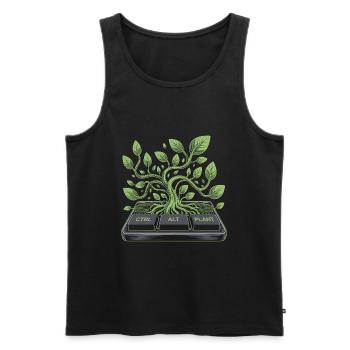 ctrl alt plant garden design - Men's Premium Organic Tank Top - black - Front - AI Model Male 178 light (178cm)
