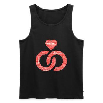 Valentine jour WordArt typography - Débardeur bio Premium Homme - noir - Devant - Michal (187cm)