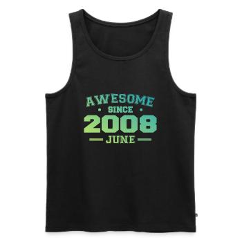 June 2008 Birthday Year 2008 June Gift 2008 - Men's Premium Organic Tank Top - black - Front - AI Model Male 178 light (178cm)