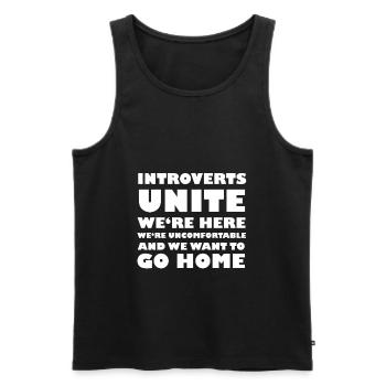 Introverts Unite - Männer Premium Bio Tank Top - Schwarz - Vorne - Michal (187cm)