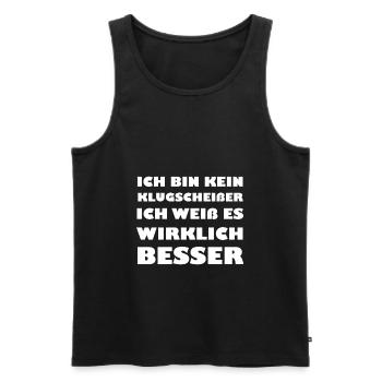 Klugscheißer - Männer Premium Bio Tank Top - Schwarz - Vorne - Michal (187cm)
