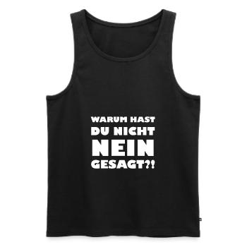 Why Didn't Say No Gift Idea Roland - Men's Premium Organic Tank Top - black - Front - AI Model Male 178 light (178cm)