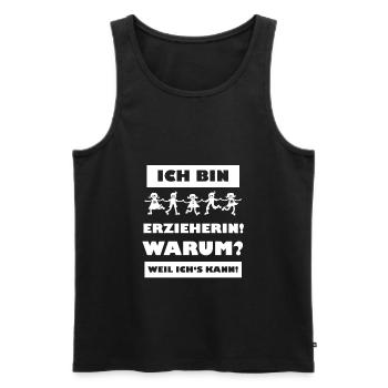 Ich bin Erzieherin weil ichs kann - Männer Premium Bio Tank Top - Schwarz - Vorne - AI Model Male 178 light (178cm)