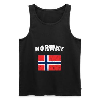 Norway flag - Men's Premium Organic Tank Top - black - Front - Michal (187cm)