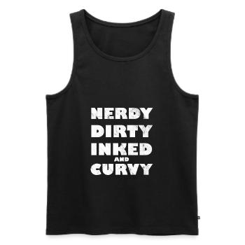 Nerdy Sale Encré Et Curvy - Débardeur bio Premium Homme - noir - Devant - Michal (187cm)