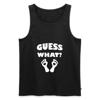 Guess What Pregnancy Announcement For Women Mom - Men's Premium Organic Tank Top - black - Front - Michal (187cm)