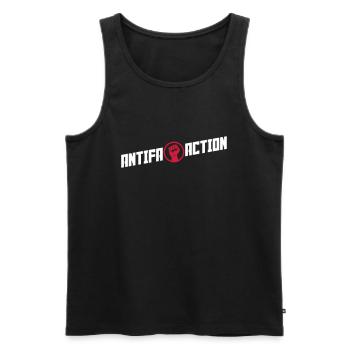 Antifa Action (Fist) - Männer Premium Bio Tank Top - Schwarz - Vorne - AI Model Male 178 light (178cm)