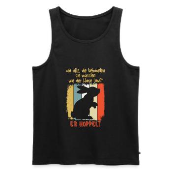 Der Hase hoppelt Sarkasmus Lustiger Spruch - Männer Premium Bio Tank Top - Schwarz - Vorne - AI Model Male 178 light (178cm)