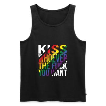 Embrassez qui que vous vouliez Fierté LGBTQ - Débardeur bio Premium Homme - noir - Devant - AI Model Male 178 light (178cm)