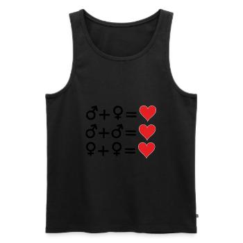 Love is Love Gay Lesbian Gay Lesbian Homo Marriage - Men's Premium Organic Tank Top - black - Front - AI Model Male 178 light (178cm)