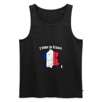 ICH LIEBE FRANKREICH - T-Shirt - Männer Premium Bio Tank Top - Schwarz - Vorne - Michal (187cm)